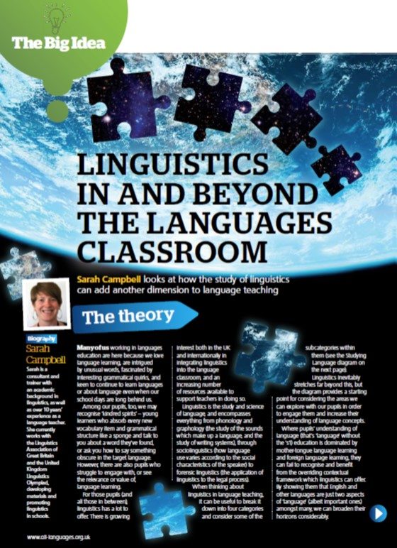 in　Learning　and　Language　Association　the　beyond　languages　classroom　for　Article:-　Linguistics