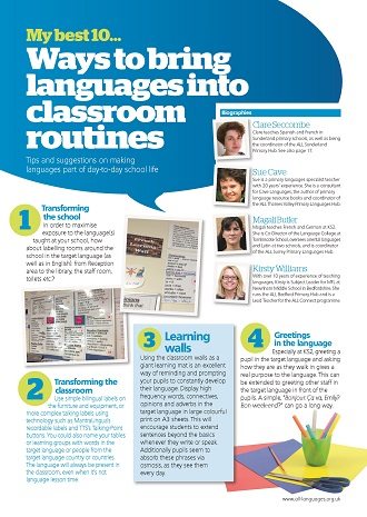My best 10… ways to bring languages into classroom routines.